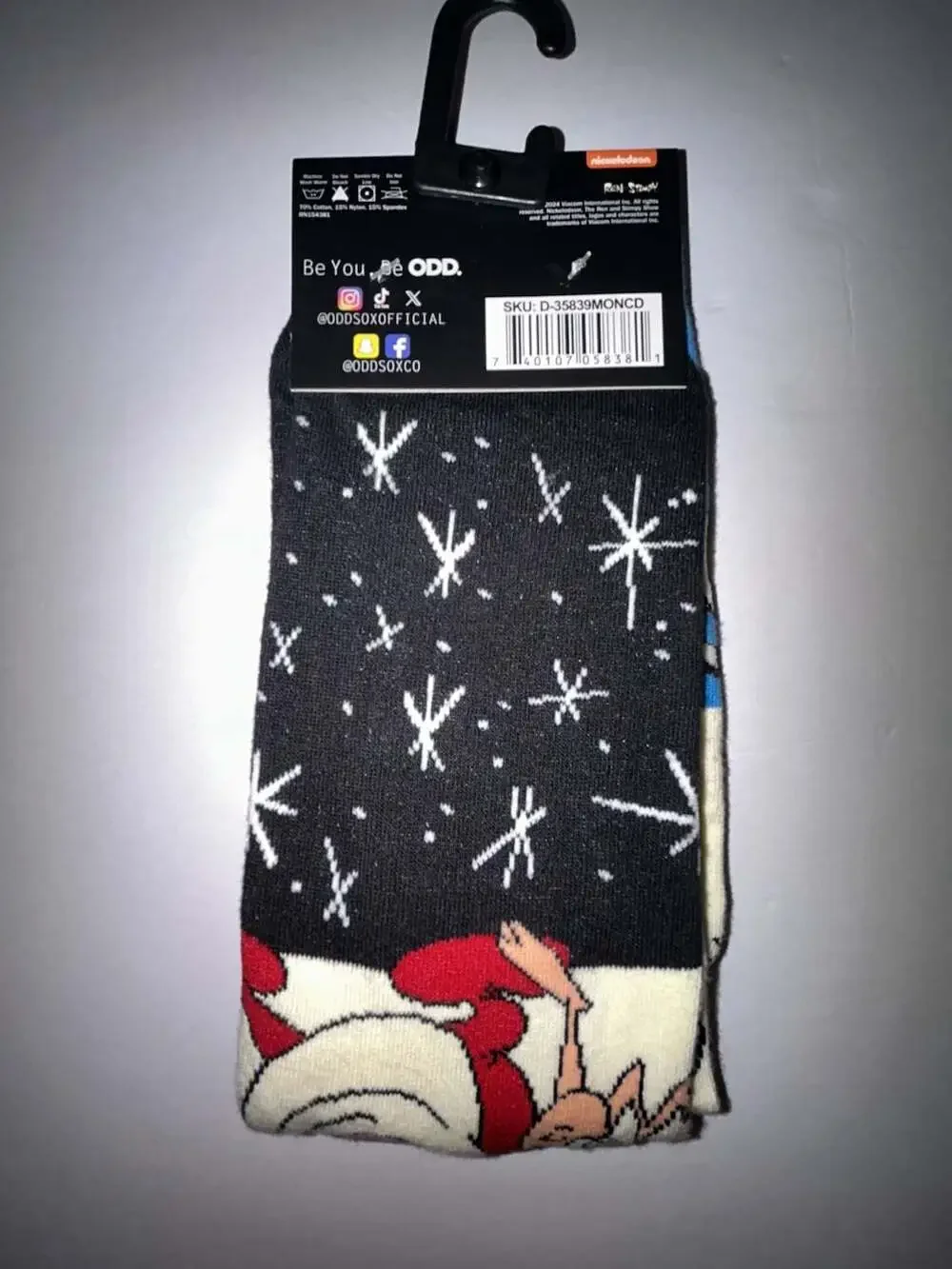 Odd Sox Nickelodeon The Ren & Stimpy Show Crew Socks